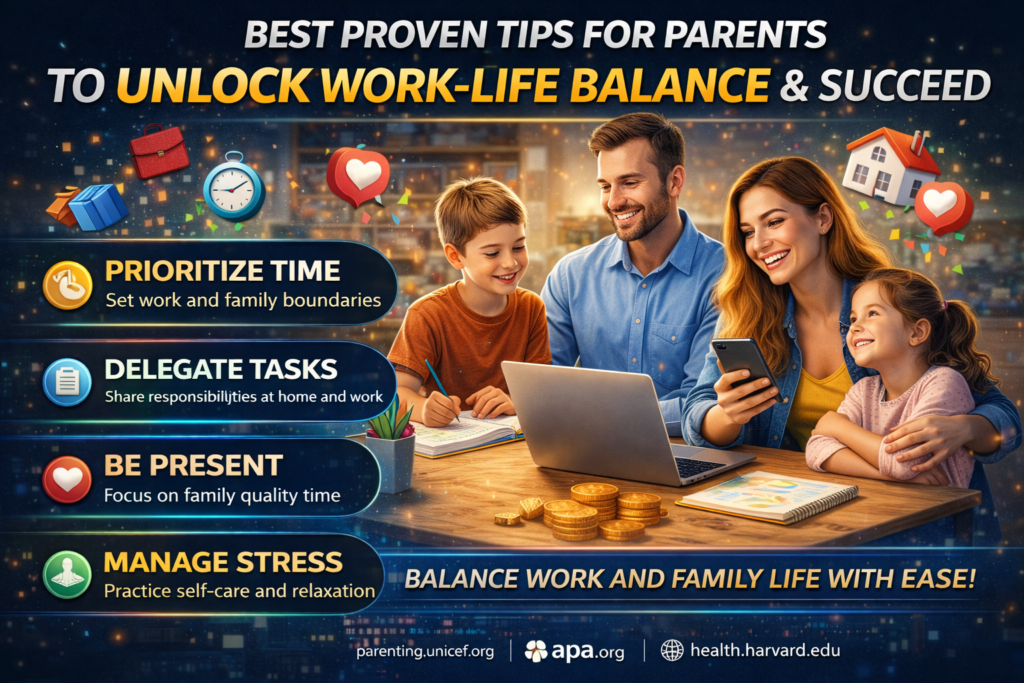 Best Proven Tips for Parents to Unlock beautiful Work-Life Balance and Succeed
